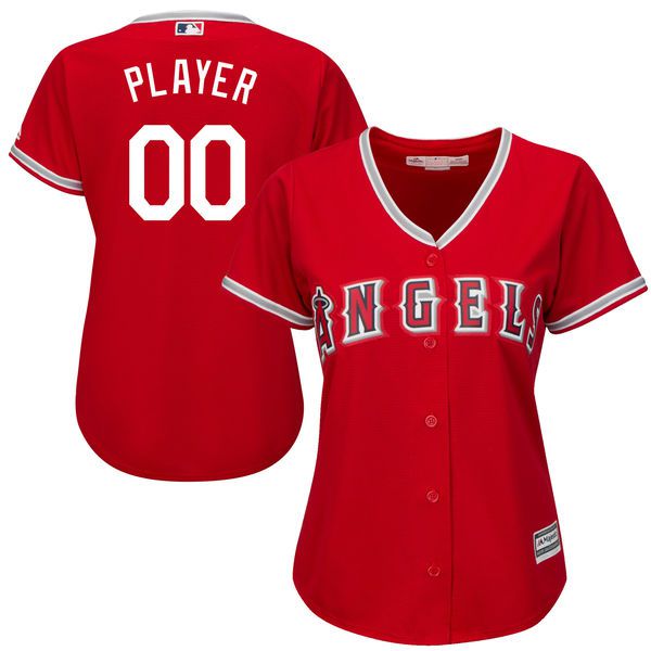 Women Los Angeles Angels of Anaheim Majestic Red Scarlet Cool Base Alternate MLB Jersey